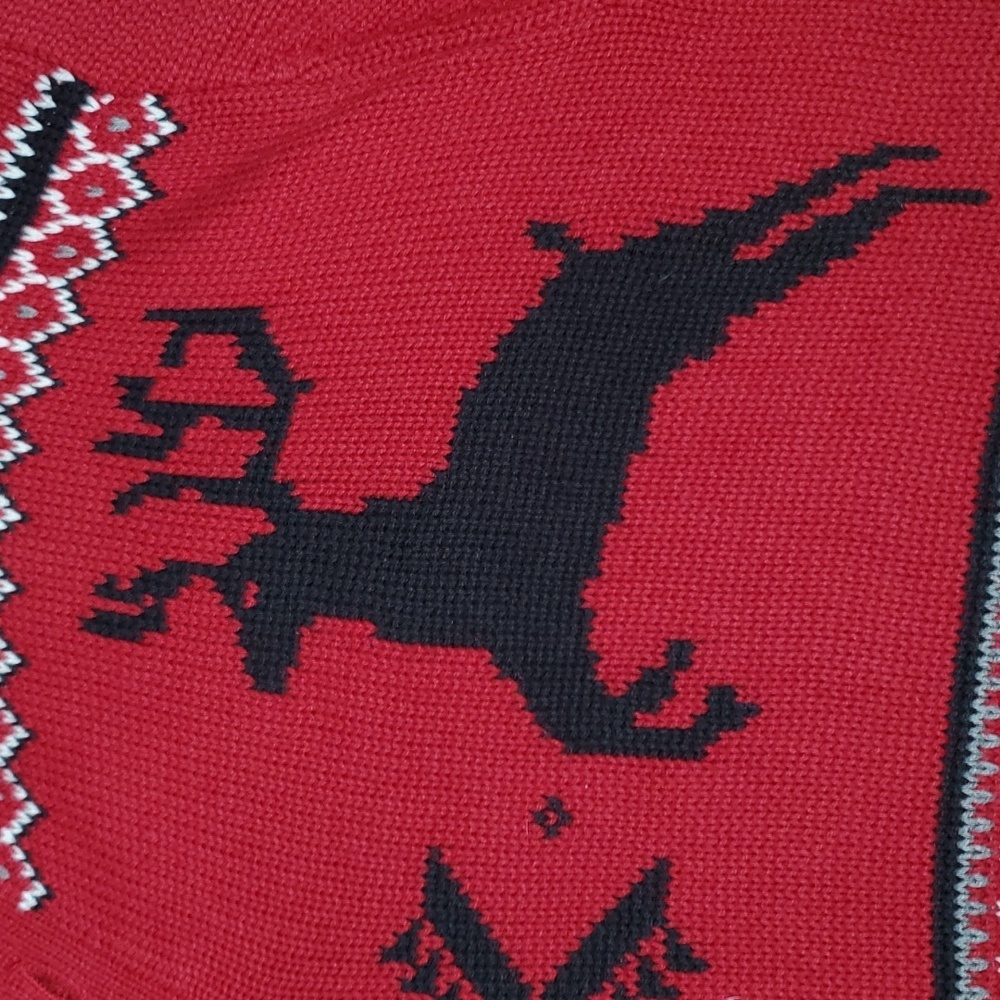 Chaps Winter Pullover Men Sweater with Reindeer and Snowflake, Ugly Sweater EUC - Picture 7 of 7